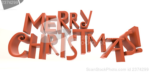 Image of Merry Christmas text isolated