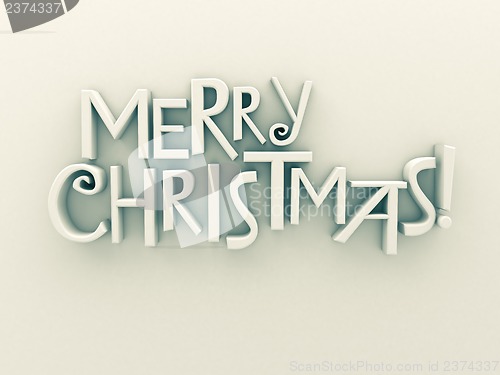 Image of Merry Christmas text isolated