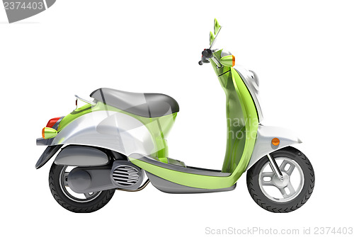 Image of Trendy retro scooter close up