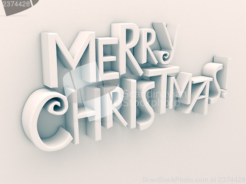 Image of Merry Christmas text isolated