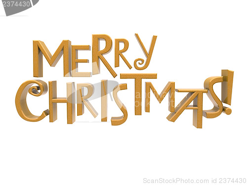 Image of Merry Christmas text isolated