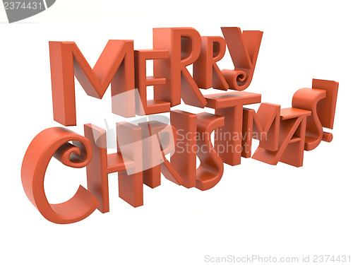 Image of Merry Christmas text isolated