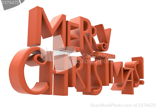 Image of Merry Christmas text isolated