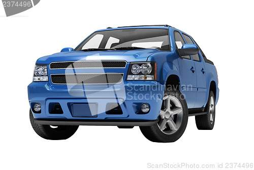 Image of Blue pickup isolated