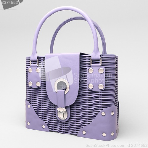 Image of Lilac wicker handbag