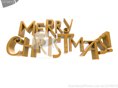 Image of Merry Christmas text isolated