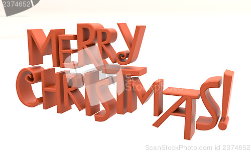 Image of Merry Christmas text isolated