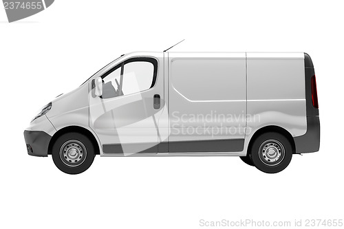 Image of White commercial van isolated