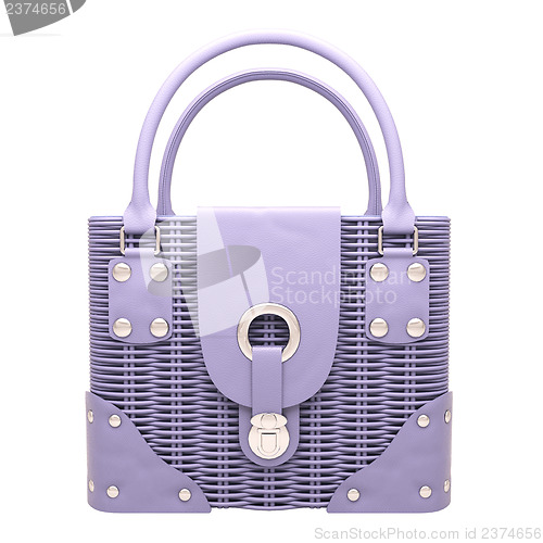 Image of Lilac wicker handbag