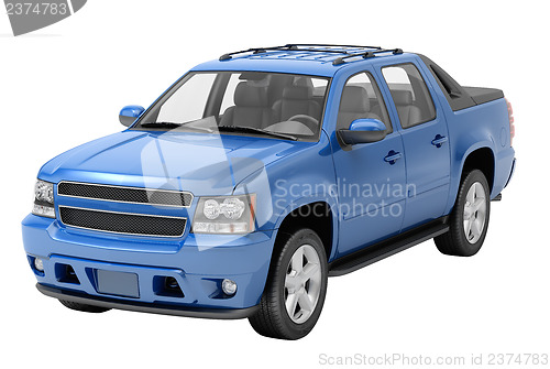 Image of Blue pickup isolated
