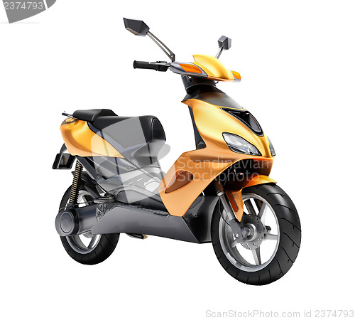 Image of Trendy orange scooter close up