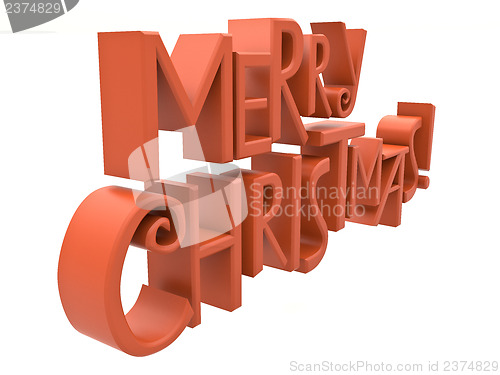 Image of Merry Christmas text isolated