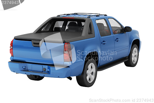 Image of Blue pickup isolated