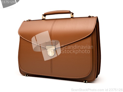 Image of Brown business briefcase isolated