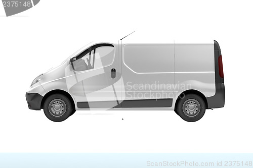 Image of White commercial van isolated