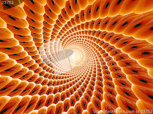 Image of Orange 3d tunnel.