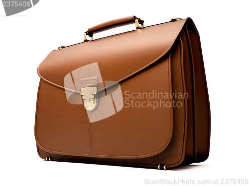 Image of Brown business briefcase isolated