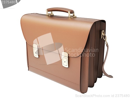 Image of Brown business briefcase isolated