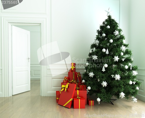 Image of Christmas tree and gifts