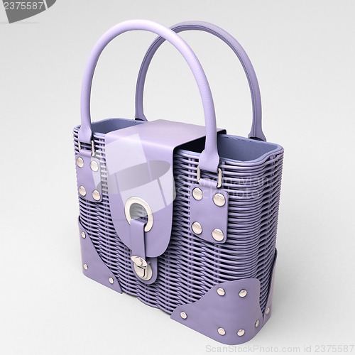 Image of Lilac wicker handbag