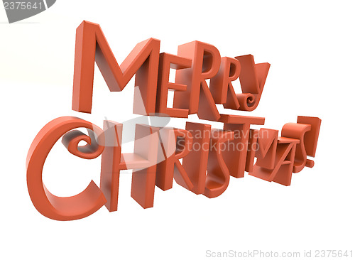 Image of Merry Christmas text isolated