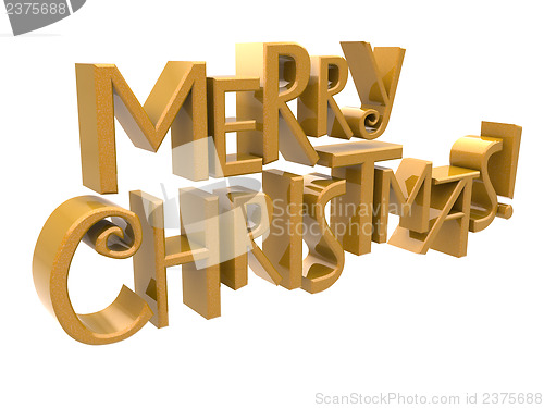 Image of Merry Christmas text isolated