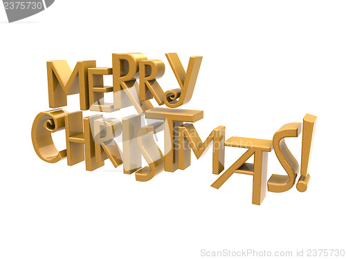 Image of Merry Christmas text isolated