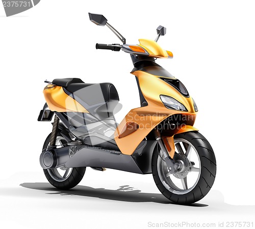 Image of Trendy orange scooter close up