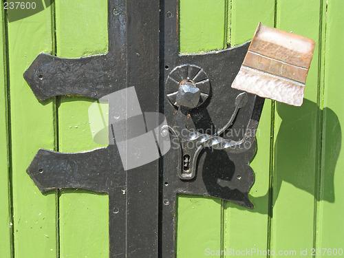 Image of Green door with handle