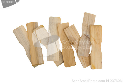 Image of Eight small wooden spatulas 