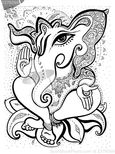 Image of Ganesha Hand drawn illustration.