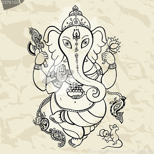 Image of Ganesha Hand drawn illustration.