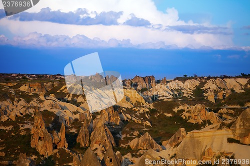 Image of View of sunset Cappadocia valley