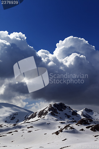 Image of Snow mountains and blue sky