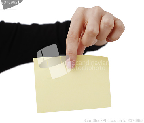 Image of Woman and post it