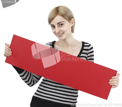 Image of Woman holding a paper