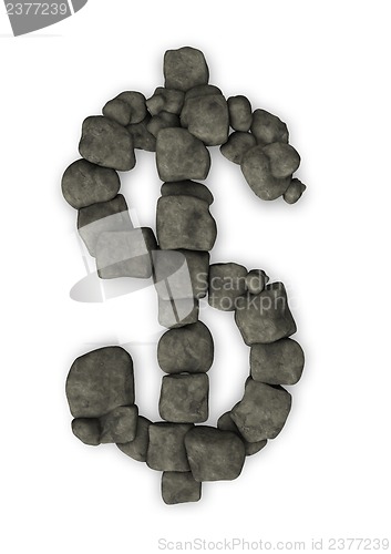 Image of pebbles dollar symbol