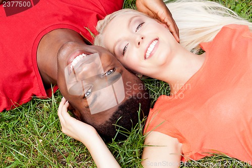 Image of young couple in love summertime fun happiness romance 