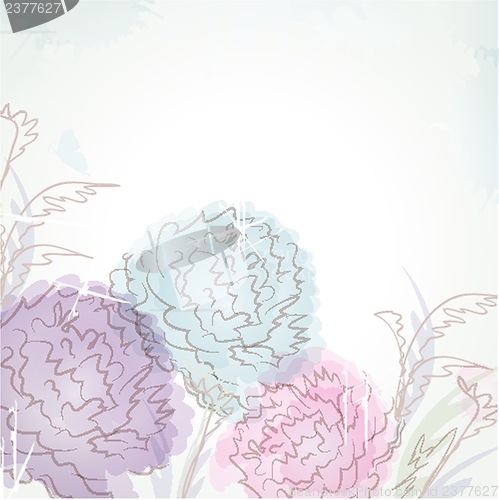 Image of Delicate pattern with pastel colored flowers.