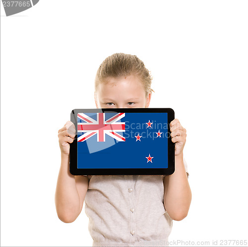 Image of Girl holding tablet pc