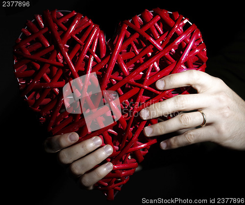 Image of Hand made red heart