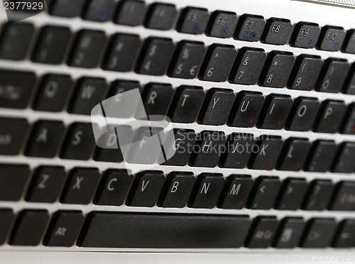 Image of Young woman working on laptop