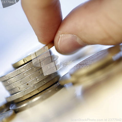 Image of Towers of euro coins