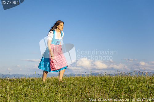 Image of woman in bavarian traditional dirndl