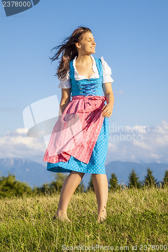 Image of woman in bavarian traditional dirndl