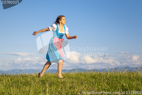 Image of woman in bavarian traditional dirndl