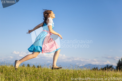 Image of woman in bavarian traditional dirndl