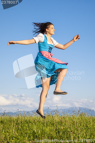 Image of woman in bavarian traditional dirndl