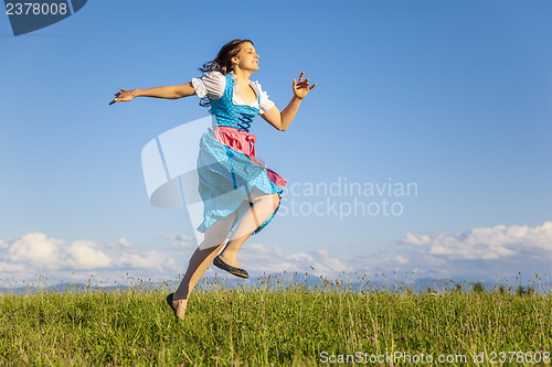 Image of woman in bavarian traditional dirndl