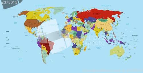 Image of world map in russian